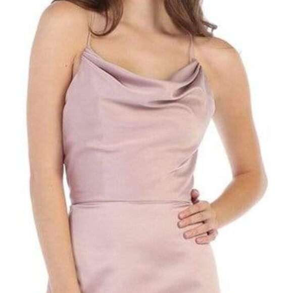 NWT May Queen MQ1594 Satin Prom Dress Purple Size 2 - Picture 3 of 10
